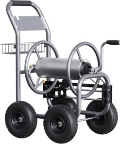 Giraffe Tools Heavy Duty Garden Hose Reel Cart with Wheels for 250 ft of 5/8 in Hose