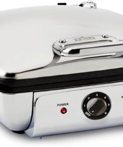 All-Clad Stainless Steel Waffle Maker 4 Section Nonstick 1600W with 6 Browning Levels