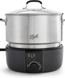 Ball EasyCanner Electric Water Bath Canner 21 Quart with Multicooker Steamer Functions
