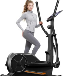 CURSOR FITNESS Elliptical Machine Hyper Quiet Magnetic Drive 8 Levels 12 in Stride 330 lb