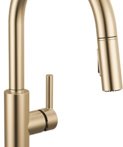 Delta Nicoli 19867LF-CZ Brushed Gold Kitchen Faucet with Pull Down Sprayer Single Handle Champagne Bronze
