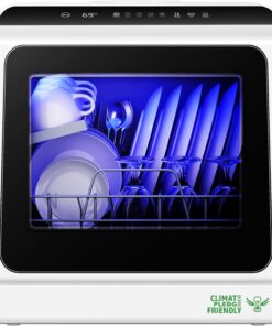 EUHOMY Countertop Dishwasher Portable with 6 Programs 5L Water Tank High Temp Baby Care