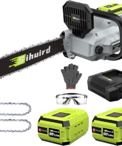 Sihuird 60V 18 in Cordless Chainsaw Brushless with 2 Batteries and Charger SL9160