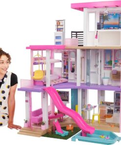 Mattel Barbie DreamHouse Dollhouse with 75 Accessories Wheelchair Accessible Elevator 10 Play Areas and Custom Lights Music