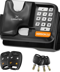 CARMTEK RV Keyless Entry Lock V2.0 with 2 Fobs 4 Keys and Dual Latches Fits 3.75 x 2.75 in Lock Hole