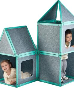 U-MOVING 20 Piece Magnetic Fort Building Kit Modular Playhouse Panels for Kids Ages 3+
