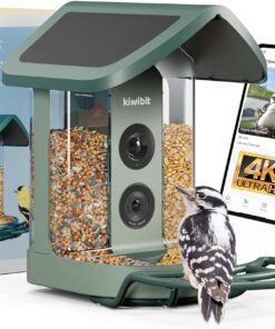 Kiwibit Beako Smart Bird Feeder with 4K Camera Solar Roof AI Bird ID Motion Detection