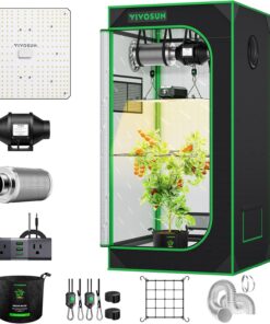 VIVOSUN 2x2 ft Grow Tent Kit 1 Plant System with LED Grow Light and Automatic Ventilation